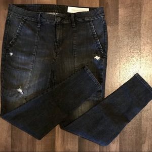 TREASURE & BOND Black rinse mid  rise distressed skinny jeans SZ 30 NWOT